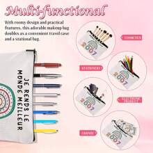 Large Capacity Floral Makeup Bag, Polyester Cosmetic Bag For Women, Suitable For Travel, Business, Gym, Camping And Outdoor Use - Birthday Gift For Her