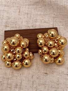 1 Cặp bông tai đính hạt dệt tay, bông tai thanh lịch hiện đại và thời trang dành cho phụ nữ, thích hợp cho tiệc tùng và buổi tối - Vàng - Xem 13