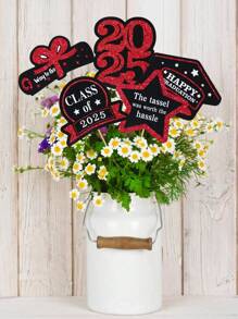 5Pcs Class Of 2025 Graduation Party Decorations Kit | 2025 Grad Decor Supplies, Spring-Summer 2025 Centerpiece Set, Aesthetic Cake Toppers & Floral Vase Inserts, Photo-Ready Grad Party Backdrop Props, Instant Checkout Best Seller, Limited Edition Grad Gifts, Unforgettable 2025 Grad Celebration Decor - Multicolor - View 14