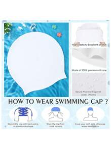 Long Hair Swim Cap - Swimming Caps For Women Men - Extra Large Swim Caps - Waterproof Silicone Swim Cap - Dreadlocks Braids Afro Hair Extensions Weaves, Beach Essentials, Beach Accessories, Pool Float - Multicolor - View 3
