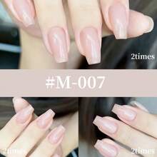 XEIJAYI 1瓶15毫升冰透明裸粉色指甲油，半永久指甲凝胶，可卸除UV/LED指甲油，美甲用品，DIY美甲装饰，适合家庭美甲沙龙，春夏女士礼物 - 裸粉色 - 查看 4