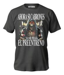 Playera Calaca Chida Gym Me Pego Preentreno - Negro - Ver 1