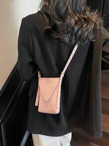 1 件女式 PU 皮革简约纯色手机包，多功能单肩包/斜挎包，适合节日、约会、礼物 - 彩色 - 查看 7