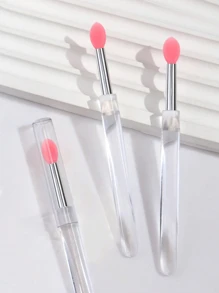 1 pieza/6 piezas/10 piezas Bolígrafo de silicona de espejo mágico para arte de uñas, paleta de silicona transparente para aplicar polvo de espejo y brillos, pincel multifuncional portátil