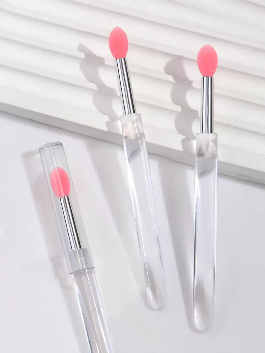 1 pieza/6 piezas/10 piezas Bolígrafo de silicona de espejo mágico para arte de uñas, paleta de silicona transparente para aplicar polvo de espejo y brillos, pincel multifuncional portátil