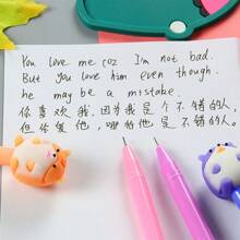 可爱仓鼠笔动物书写笔黑色墨水酷笔新奇有趣笔学校办公家居用品学生礼物仓鼠派对随机颜色 2 支