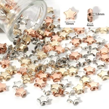 100pcs CCB Plastic Star Beads, Silver Color, Loose Spacer Beads For Jewelry Making, Accessories DIY