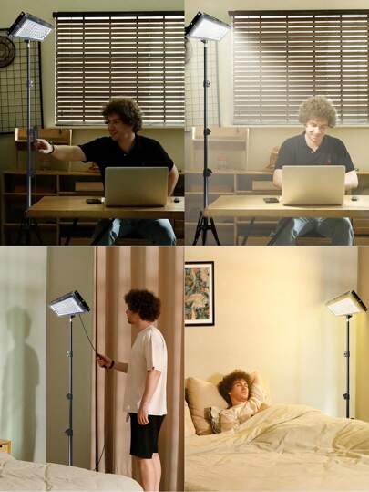 Bright LED Vloer Lamp Adjustable Temperature Dimmable Brightness Moderne Lamps, USB Lights Auto Timer Height Tripod St Work Verlichting Reading, Office, Living Room Bedroom view 7