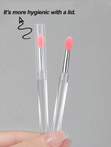 1 pieza/6 piezas/10 piezas Bolígrafo de silicona de espejo mágico para arte de uñas, paleta de silicona transparente para aplicar polvo de espejo y brillos, pincel multifuncional portátil