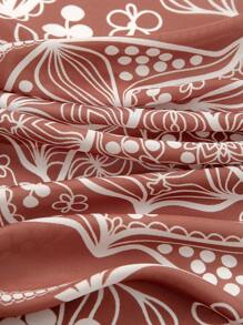 1pc Simple Printed 70*70cm Square Scarf, New Spring Bandana Headband, Fashion Neckerchief Headpiece Sash Women Accessories - Coffee Brown - View 4