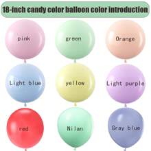 18 英寸(45.72 厘米)粉彩气球大型加厚糖果色气球大型圆形多色乳胶气球适用于生日派对婚礼彩虹派对背景装饰花环和拱门装饰气球 - 糖果色 - 查看 3