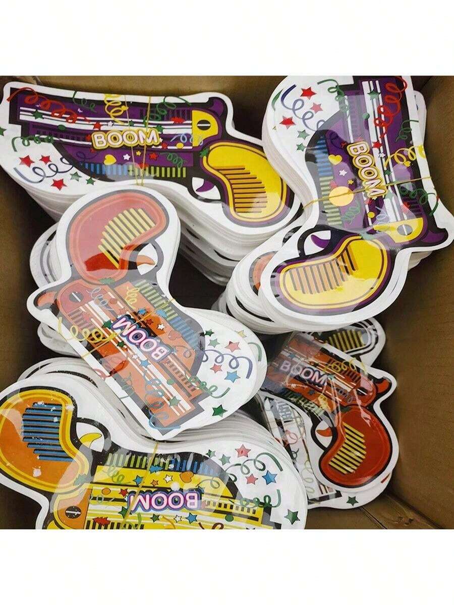 20pcs/Pack Handhold Pull String Party Popper, Birthday Party Celebratory Atmosphere Popper, Automatically Inflated Wedding Confetti Shooter - Multicolor - View 1