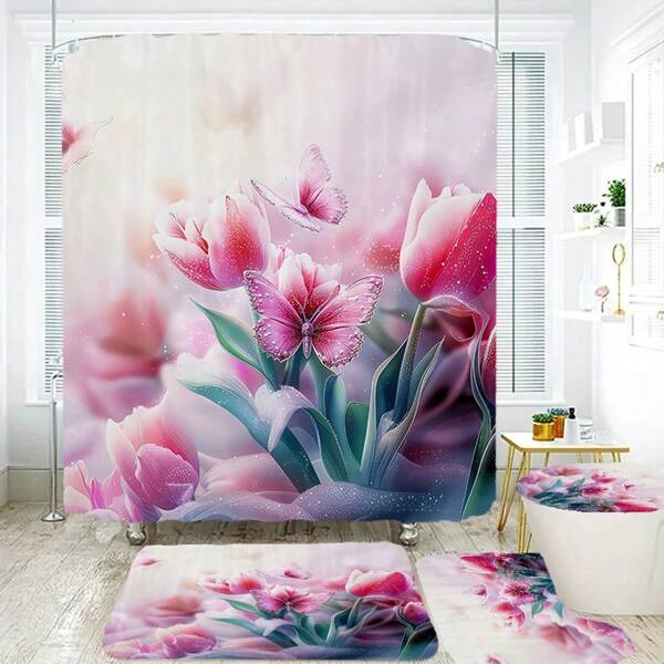 Este kit de decoración de baño consta de cuatro componentes: un juego de cortina de ducha de lujo con motivos de caballos blancos, tortugas y capibara, doce ganchos a juego, una alfombra de baño antideslizante y una alfombra de inodoro en forma de U. Este versátil conjunto está diseñado para mejorar el atractivo estético de cualquier cuarto de baño.