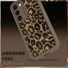 Funda protectora compatible con Samsung S25, S25 Plus, S24, S23, S22, S21 Ultra, S23, S21, S20FE, S21, S22, S23, S24, S25 Plus / A33 5G, A53 5G, A02, A03, de estampado de leopardo o guepardo simple, a prueba de golpes, con cobertura total, resistente al agua, a caídas y a arañazos, de color marrón