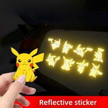 pokemon Pegatinas reflectantes de Pikachu de Pokemon - 8 diseños divertidos para coches, motocicletas, mochilas y talla grande, perfectos para fans, decoración de vehículos y agregar un toque lúdico a tu estilo