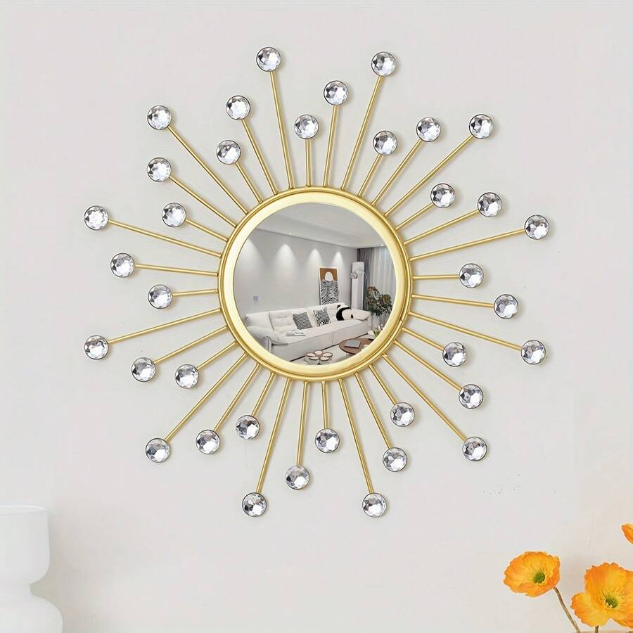 1 Piece Classic Style Modern Iron Art Wall Decor, Mirror Decorative Piece, Creative Home Decor Hangings For Living Room, Contemporary Home Interior, General Indoor Wall Decorations Gifts Birthday Graduation