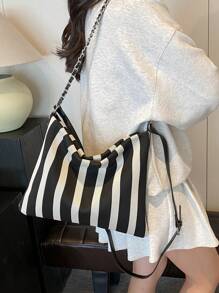 Sac à épaule rayé à la mode pour femme, sac banane polyvalent, nouvelle arrivée 2025