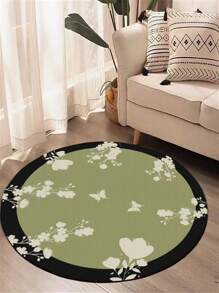 1 块聚酯纤维圆形地毯，复古高端地毯，沙发座垫，镜前地毯，衣柜装饰，客厅和卧室地毯，入口垫，耐污，耐用，尺寸多样，易于清洁 - 彩色 - 查看 1