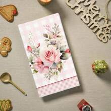 1 件/2 件超细纤维婚礼季节手巾，现代花卉和波尔卡圆点设计，柔软吸水可机洗涤纶洗碗布，非常适合厨房装饰、烹饪、烘焙、节日装饰和浴室必需品、餐桌装饰、厨房用品、家居装饰、新家浴室乔迁礼物、厨房毛巾