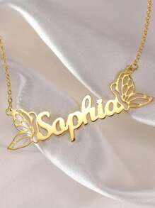 Uma Peça Colar Personalizado com Pingente de Borboleta - Elegante e Adorável Pingente Personalizado com Corrente Delicada, Adequado para Uso Diário e Festas, Presente Personalizado | Pingente Personalizado | Design Delicado, Colar Decorativo com Borboleta, Multifuncional, Ornamental, Letra, Estiloso, Moderno, Colorido, Fofo, Casual, Personalizado, Único, Presente Ideal para Ele, Presente Ideal para Ela