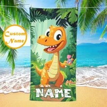 Toalla de playa personalizada para niños, regalo de cumpleaños de verano para niños, vibraciones de verano, viaje a la playa para niñas, toalla de playa personalizada, piscina, decoración de playa, multifuncional, ornamental, letra, elegante, moderna, colorida, linda, adorable, casual, personalizada, única, personalizada, regalos ideales para él, regalos ideales para ella - Multicolor - Ver 2