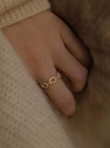 1 件优雅微镶嵌钻石戒指，925 纯银礼物戒指适合母亲节