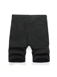 Tween Boy Casual Distressed Denim Shorts With Pockets - Black - View 2