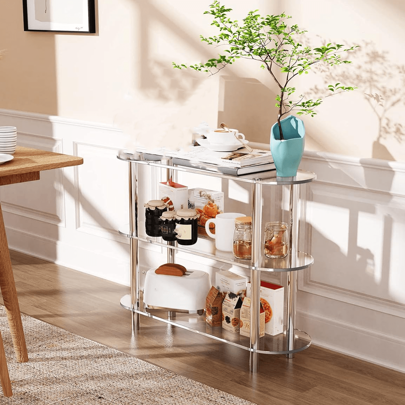 1 set de table d'appoint en acrylique pour canapé, étagère de rangement multifonctionnelle minimaliste, bibliothèque, armoire avec étagère d'exposition ouverte. Convient pour l'entrée, le bureau, le salon, la chambre à coucher