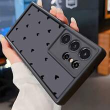 1 件简约心形设计防震手机壳，加厚防滑保护套，适用于 17/17 Air/17 Pro/17 Pro Max、Honor、Redmi、Galaxy、 - 黑色 - 查看 2