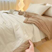 1 Peça Edredom Monocromático para Ar-Condicionado, Decoração Doméstica Minimalista Moderna, Edredom Respirável e Leve para o Verão, Roupa de Cama para Uso Diário no Verão