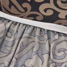 1pc Flower Pattern Massage Chair Cover, Thick Printed Elastic Full Coverage Chair Slipcover, Suitable For All Season - Mustard Yellow - View 13