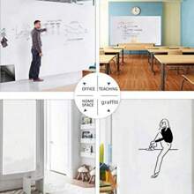 1pc PET Whiteboard, Removable & Scratch-Resistant, Suitable For Company Office, Meeting, Chart, Data Display, Home Doodle, Classroom Teaching, Art Exhibition, Comes With 5pcs Whiteboard Markers And An Eraser, Available In Multiple Sizes