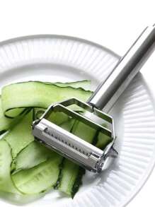 Râpe à pommes et pommes de terre multifonctionnelle en acier inoxydable, petit outil de cuisine, éplucheur à double tête souriante, couteau d'épluchage de fruits