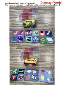 1 套婴儿玩具 - 纸巾盒玩具蒙特梭利婴儿柔软填充高对比度皱纹婴儿感官玩具，含 3 张音纸和 6 条围巾，男孩和女孩儿童早期学习礼物（配件颜色随机） - 查看 9