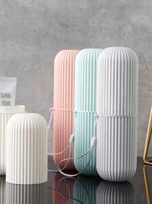 1 Stück Reise Zahnbürstenhalter, tragbarer Zahnbürstenbecher für Reisen, Camping, Geschäftsreisen und Schule, multifunktionales Zahnbürsten- und Zahnpastaset, tragbarer Reise-Mundwasserbecher, Zahnbürstenbecher-Set für Zuhause, Studenten-Wohnheim, Zahnpflege-Mundwasserbecher, Rückkehr zur Schule