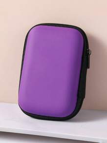 1/2 件波西米亚风格 EVA 耳机盒 - 紧凑型旅行收纳盒，可收纳耳机、充电器、电缆等，配有拉链封口、便携包支架、小袋、电子收纳盒、SD 卡、珠宝盒 - 彩色 - 查看 17