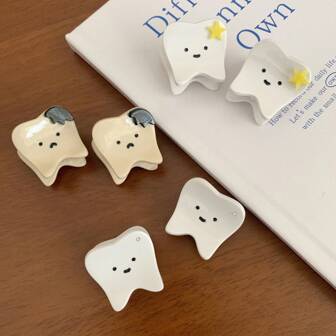 1pc Fun Niche Fashion Casual Teeth Tooth Fairy Small Clip Creative Weird Hair Clip Star Teeth Tooth Decay Small Hair Clip Hair Claw Headdress Suitable For Daily Use Home School Seaside Vacation Work Commuting Party Holiday Birthday Gift Back-To-School Season Versatile Out Hair Clips Hair Jaw Clip Hair Clamps Hair Clutch Hair Catcher Clip, Claw Clip Fall Winter Hair Accessories For Women