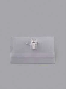 2/4/8pcs Transparent Badge Holder, Dual Sided Name Tag Card Clip, Thicken PVC ID Card Holder