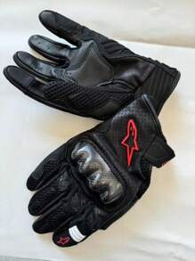 Alpinestars قفازات الدراجات النارية من مليو ألباين Moto Alpines SMX-1 AIR V2 للموتوكروس، مصنوعة من الجلد وألياف الكربون مع شاشة لمس - احمر وردي اللون - مشاهدة 7