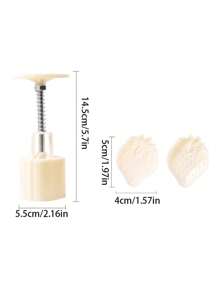 2pcs Strawberry Shaped Moon Cake Mold, Handheld Non-Stick Mold For Making Green Bean Ice Cream, Cartoon Baking Pastry Mold, 2 Pieces Set - 2 Pieces Of Strawberry 50g - View 9