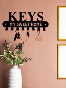 1pc Minimalist Black Metal Wall Hook, Personalized Gift, Suitable For Living Room, Bedroom, Elegant Home Decor