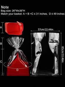 5pcs- Large Clear Cellophane Bags, Shrink Wrap Basket Bags, Extra Large Gift Baskets Wrap Bags, Clear Cellophane PVC Shrink Bags For Easter Mother's Day Graduation Season Gift Supplies, Shrink Wrap Plastic Bag Transparent Gift Bag, Suitable For Basket, Wedding, Bride, Gifts Packaging - Clear - View 10