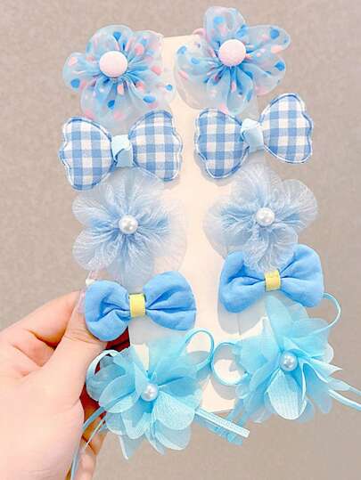 10 件可爱花朵发夹 - 女孩的完美发饰 - 夏季出游的好选择