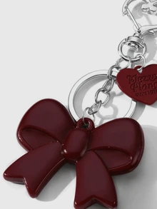 可爱勃艮第红色大蝴蝶结亚克力吊坠 Y2K 时尚甜美情书汽车钥匙扣包包饰品礼物女孩蝴蝶结夏季伴娘礼物 - 彩色 - 查看 3