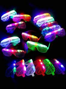 12 PCS LED Glasses, (Blinds LED Glasses Length 16.5cm/6.5in Width 5.4cm/2.2in) Luminous Party Supplies 5 Colors 3 Light Modes Constant Flash Intermittent Flash Rapid Flash Luminous Glasses Toys Party Supplies Suitable For Adults Luminous Glasses Are Very Suitable For Festivals Birthday Easter Parties Glow Sticks Glasses Sunglasses Wedding Role Play Christmas Nightclubs (Colors Sent Randomly) - 彩色 - 查看 4