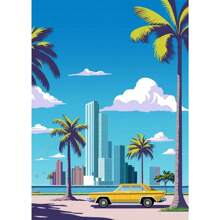 1pc Japan Beach City Summer Hiroshi Nagai Vaporwave Prints Posters Wandkunst Canvas Schilderij Nordic Wandfoto's Woonkamer Decor Geen Lijst