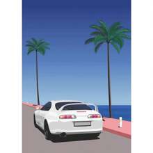 1pc Japan Beach City Summer Hiroshi Nagai Vaporwave Prints Posters Wandkunst Canvas Schilderij Nordic Wandfoto's Woonkamer Decor Geen Lijst