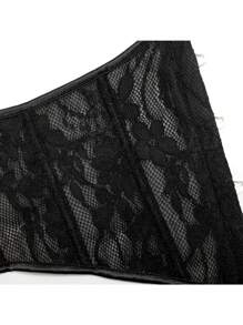 1件装女士黑色蕾丝束腰塑身衣，女士塑身腰带，可搭配连衣裙，收腰塑形，打造纤细腰身，控制腹部，圣诞节服装，圣诞礼物 - 黑色 - 查看 5