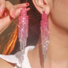 Retro Glamorous Spring Colorful CZ Crystal Earrings Stud Wedding Party Graduation Jewelry 1 Pair - Multicolor - View 10