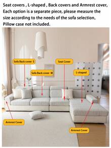 1pc Plush Sherpa Jacquard Anti-Slip Sofa Seat Cushion Cover, Soft & Skin-Friendly, Modern Minimalist Style, Pet-Friendly, Scratch-Resistant, Fits L-Shaped Combination Sofa & 1/2/3/4 Seat Sofa (Sold Individually) - Light Grey - View 11